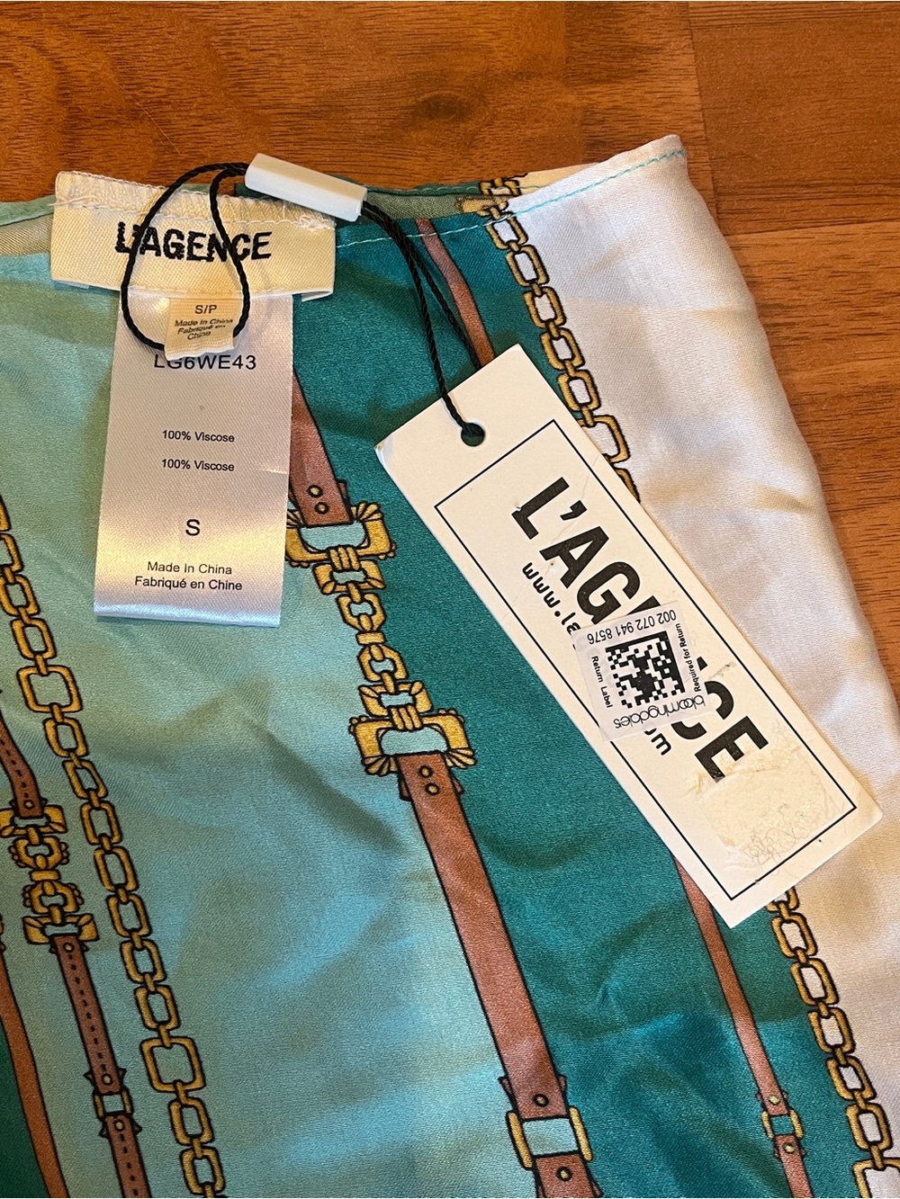 L'AGENCE Marceline Belt-Print Pareo - size S - NWT - Picture 6 of 10
